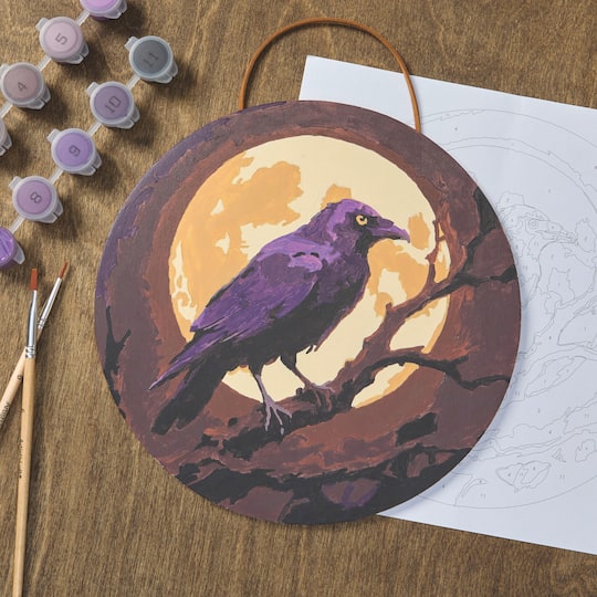 8" Raven Paint-by-Number Plywood Surface Kit by Artist's Loft®